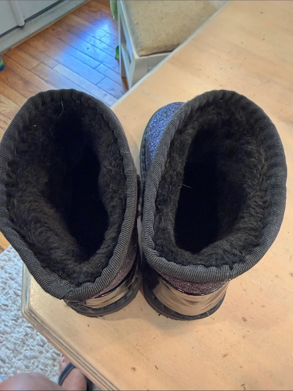 Kids Black Sparkle Winter Boots - Plush Lined